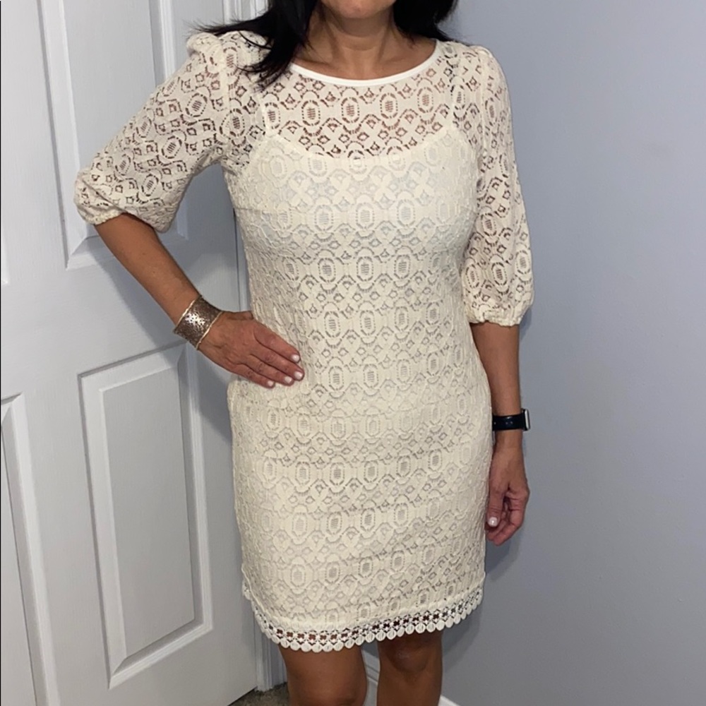 Cream Lace Dress